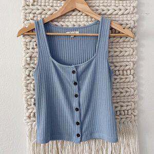 Madewell Ribbed Button-Front Crop Tank